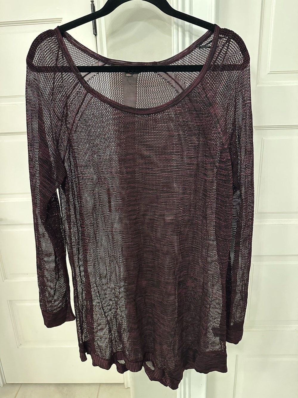 Rock & Republic 1X Purple Mesh Sheer Net Tunic Fishnet Grunge Punk Rock Gothic